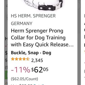 Herm springer training prong collar with Quick Release